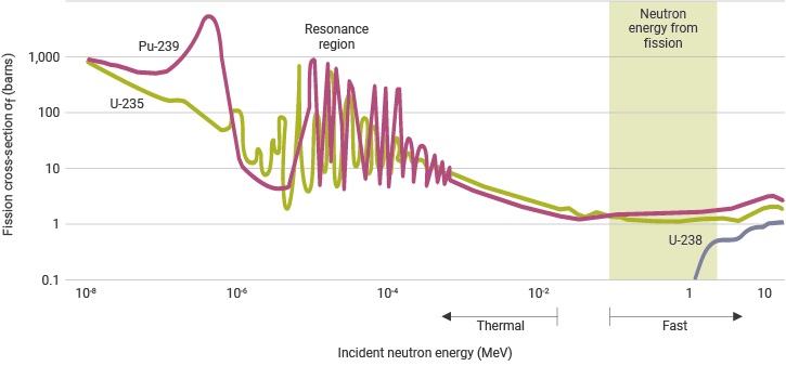 neutron cross-sections for fission of uranium and plutonium