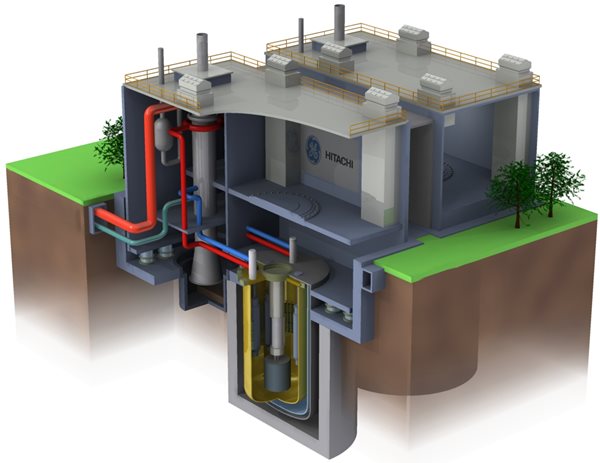 A cutaway image of GE Hitachi SMR design known as PRISM