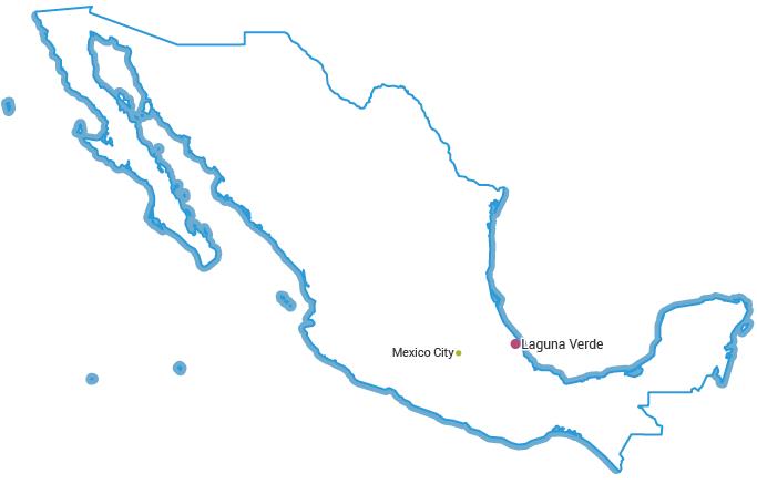 Nuclear Power Plant in Mexico map